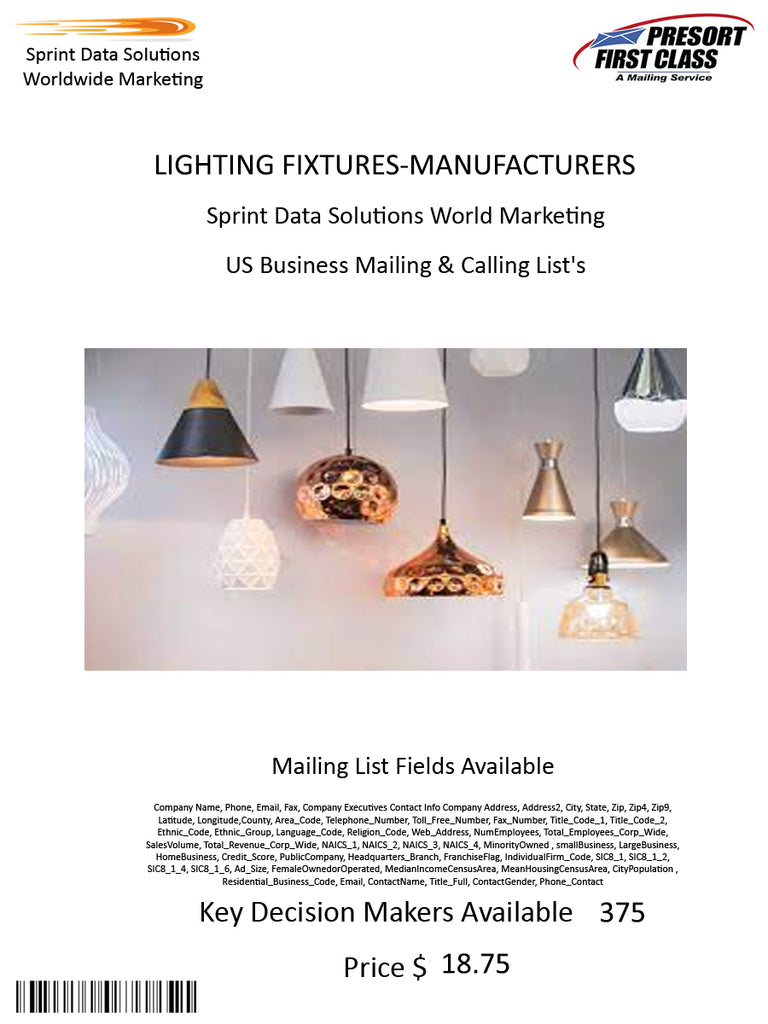 LIGHTING FIXTURES-MANUFACTURERS