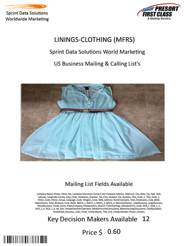 LININGS-CLOTHING (MFRS)