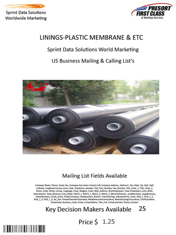 LININGS-PLASTIC MEMBRANE & ETC