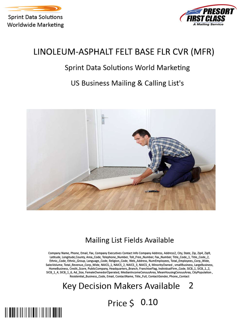 LINOLEUM-ASPHALT FELT BASE FLR CVR (MFR)