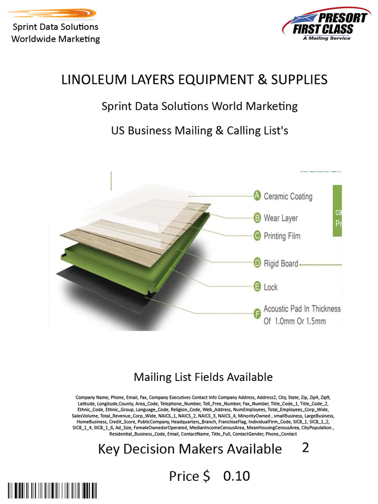 LINOLEUM LAYERS EQUIPMENT & SUPPLIES