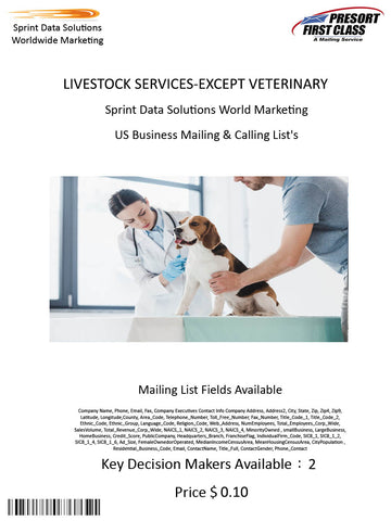 LIVESTOCK SERVICES-EXCEPT VETERINARY