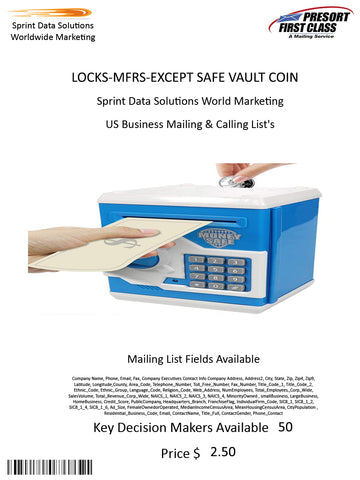 LOCKS-MFRS-EXCEPT SAFE VAULT COIN