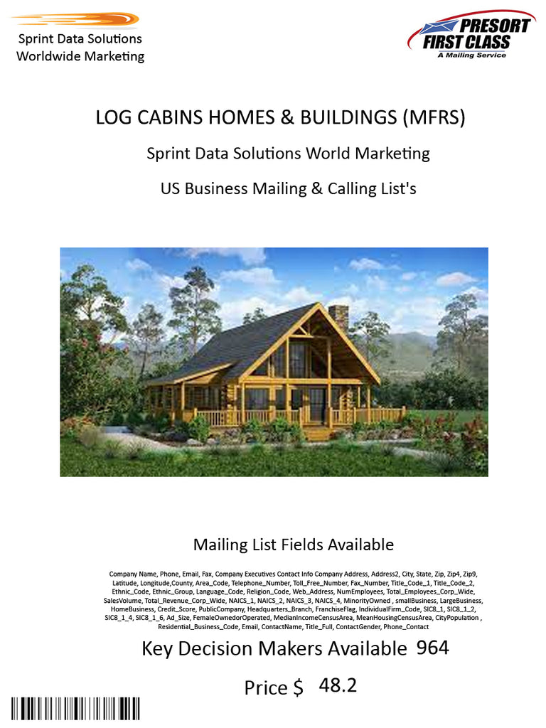 LOG CABINS HOMES & BUILDINGS (MFRS)