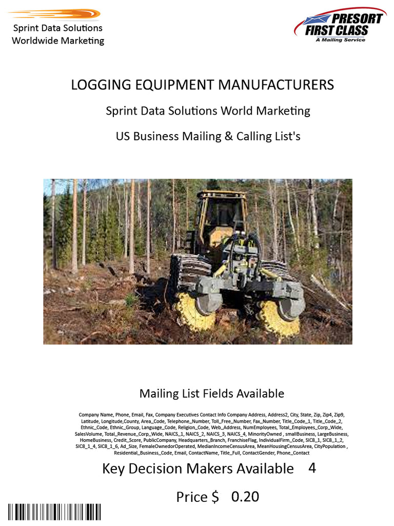 LOGGING EQUIPMENT MANUFACTURERS