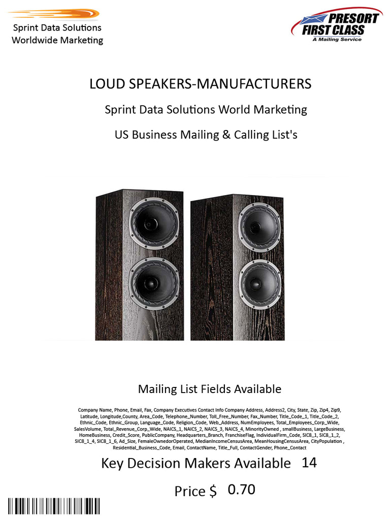 LOUD SPEAKERS-MANUFACTURERS