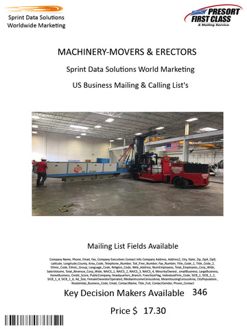 MACHINERY-MOVERS & ERECTORS