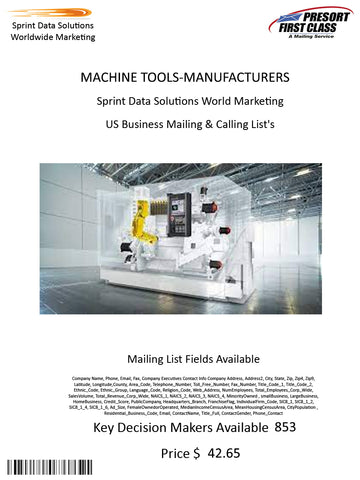 MACHINE TOOLS-MANUFACTURERS