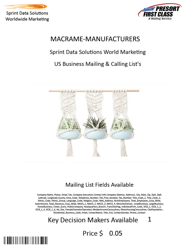 MACRAME-MANUFACTURERS