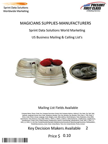 MAGICIANS SUPPLIES-MANUFACTURERS