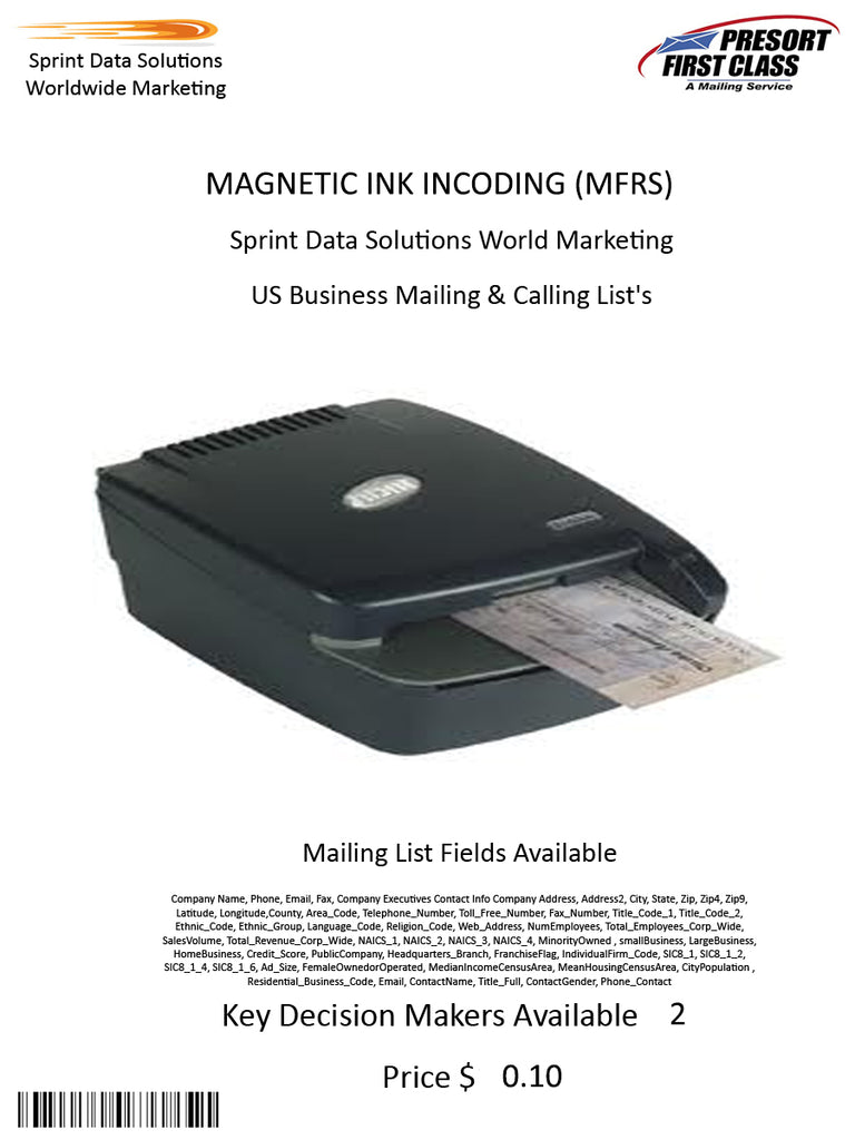 MAGNETIC INK INCODING (MFRS)