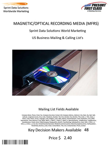 MAGNETIC/OPTICAL RECORDING MEDIA (MFRS)