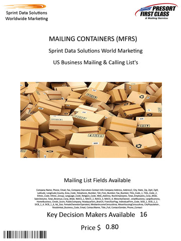 MAILING CONTAINERS (MFRS)