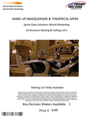 MAKE-UP-MASQUERADE & THEATRICAL-MFRS