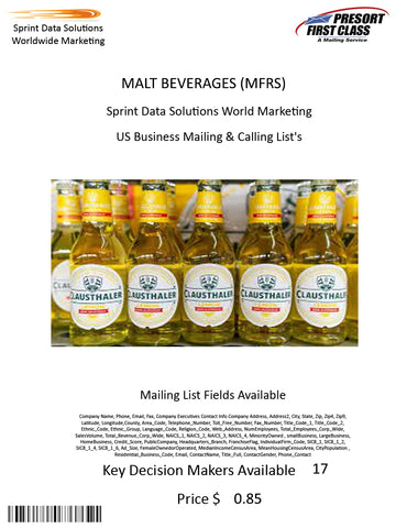 MALT BEVERAGES (MFRS)