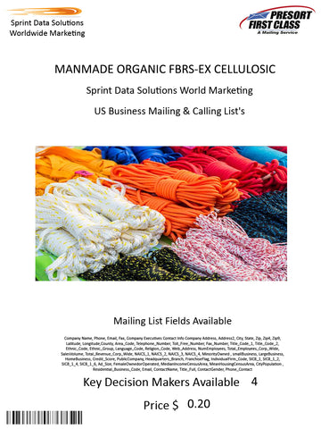 MANMADE ORGANIC FBRS-EX CELLULOSIC