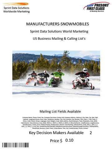 MANUFACTURERS-SNOWMOBILES