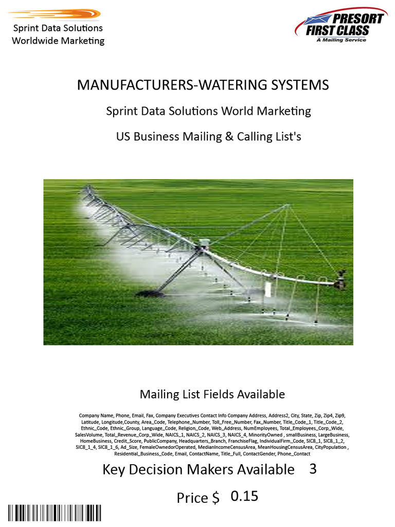 MANUFACTURERS-WATERING SYSTEMS