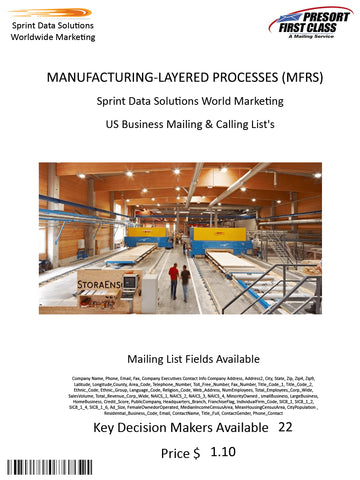 MANUFACTURING-LAYERED PROCESSES (MFRS)