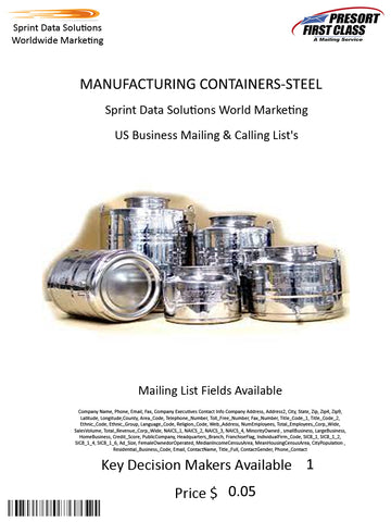 MANUFACTURING CONTAINERS-STEEL