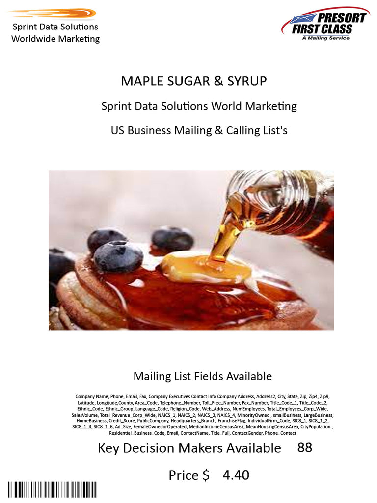 MAPLE SUGAR & SYRUP