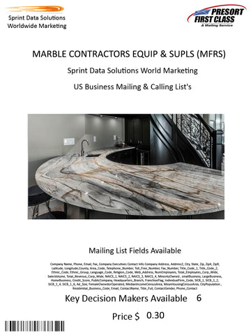 MARBLE CONTRACTORS EQUIP & SUPLS (MFRS)