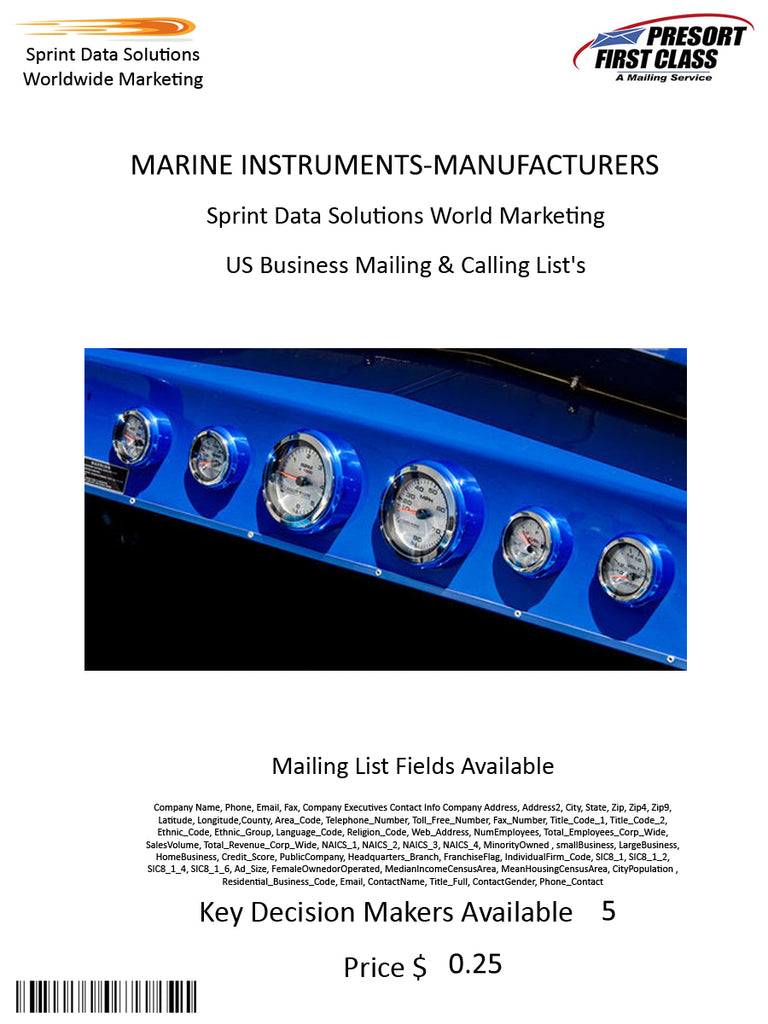 MARINE INSTRUMENTS-MANUFACTURERS