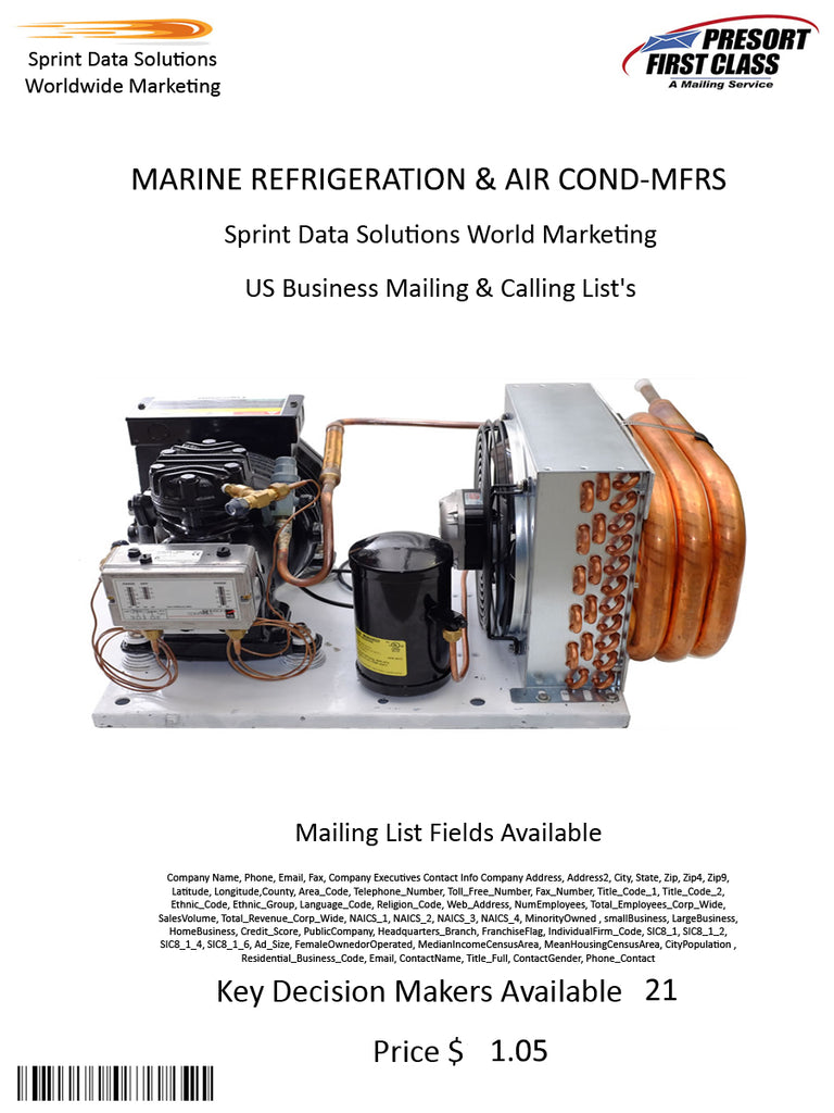 MARINE REFRIGERATION & AIR COND-MFRS