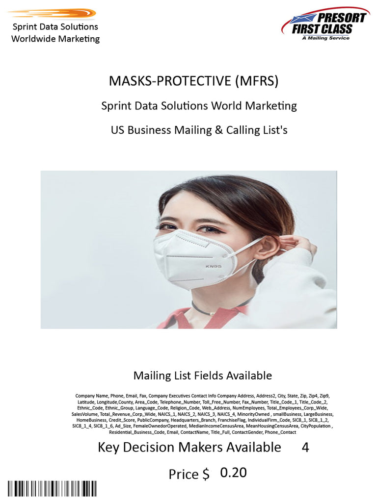 MASKS-PROTECTIVE (MFRS)