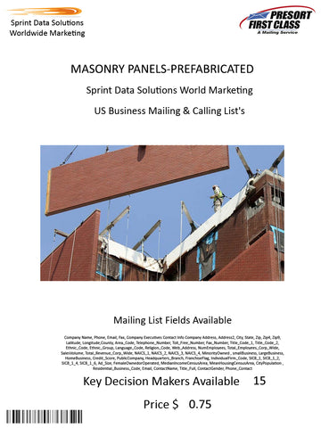 MASONRY PANELS-PREFABRICATED