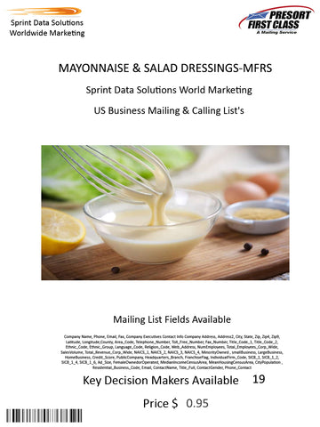 MAYONNAISE & SALAD DRESSINGS-MFRS