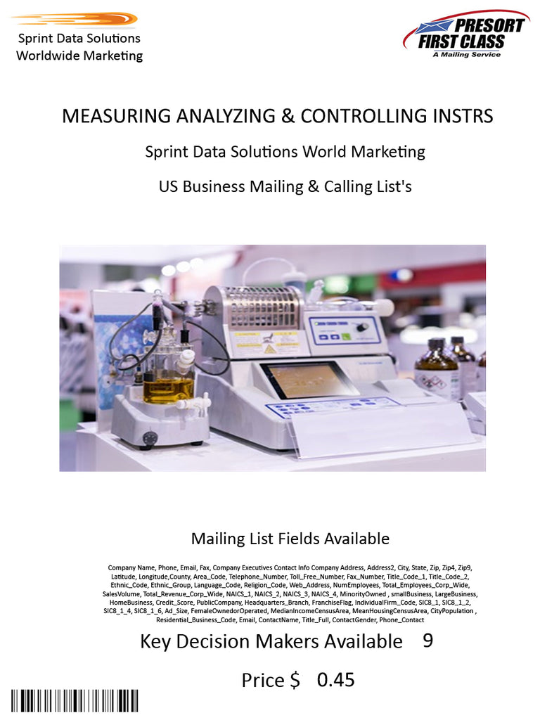 MEASURING ANALYZING & CONTROLLING INSTRS