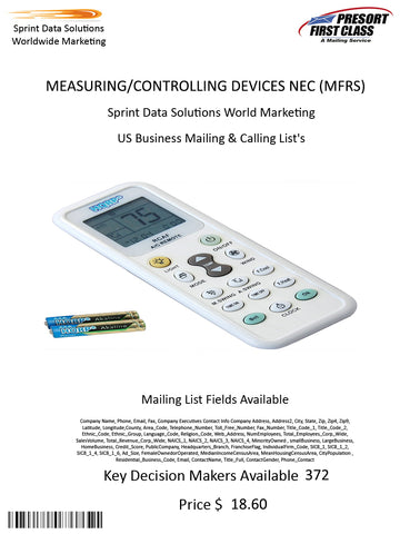 MEASURING/CONTROLLING DEVICES NEC (MFRS)