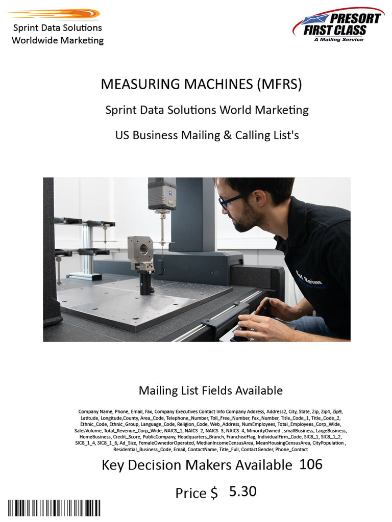 MEASURING MACHINES (MFRS)