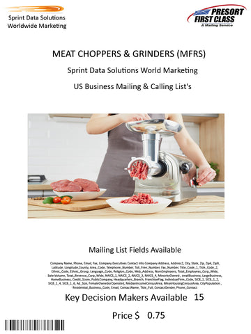 MEAT CHOPPERS & GRINDERS (MFRS)