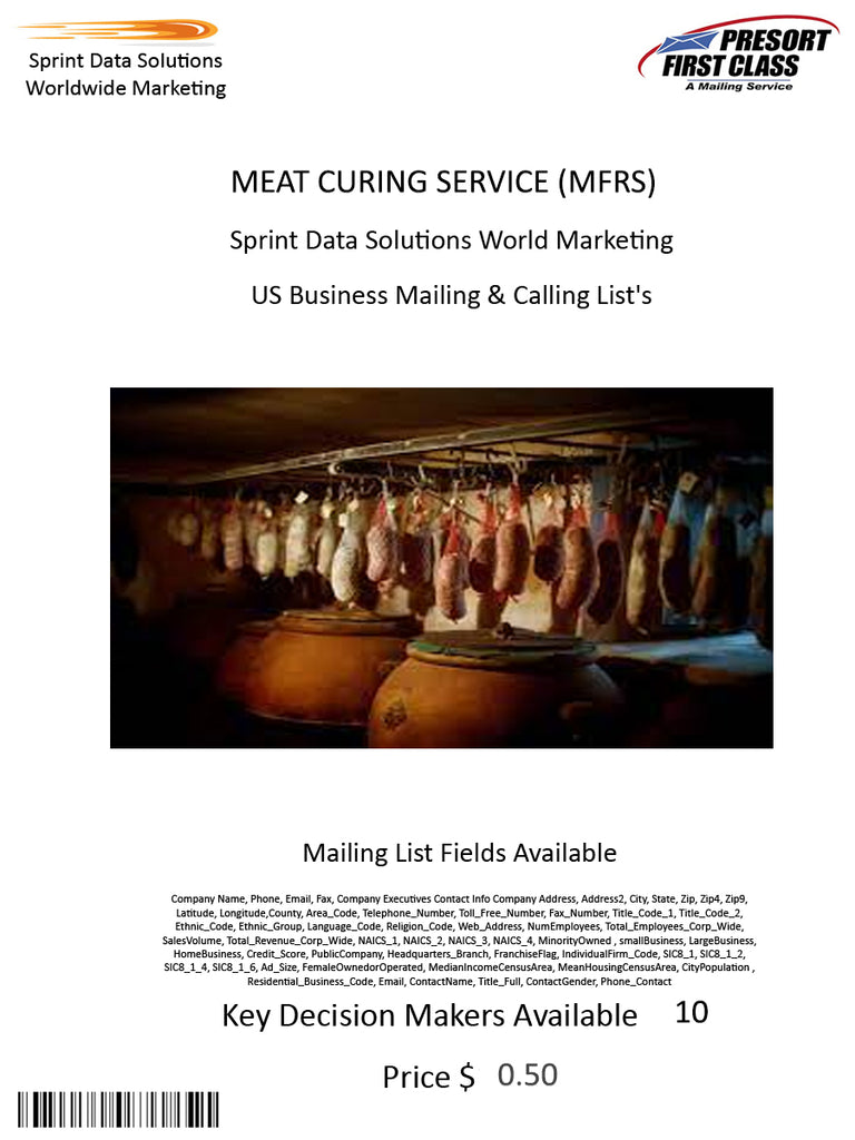 MEAT CURING SERVICE (MFRS)