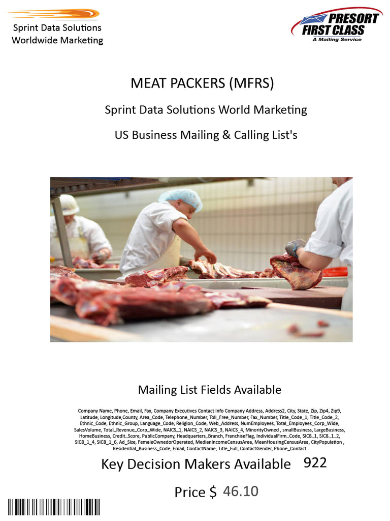 MEAT PACKERS (MFRS)