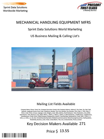 MECHANICAL HANDLING EQUIPMENT MFRS