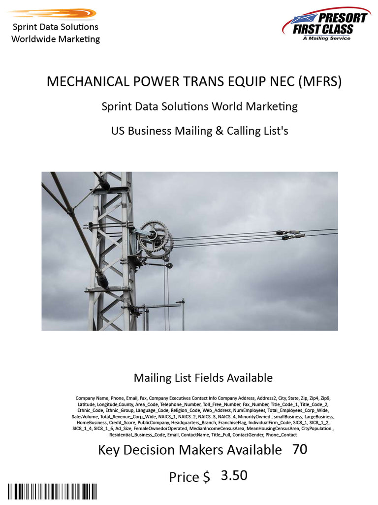 MECHANICAL POWER TRANS EQUIP NEC (MFRS)