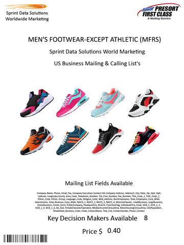 MEN'S FOOTWEAR-EXCEPT ATHLETIC (MFRS)