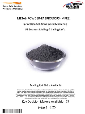 METAL-POWDER-FABRICATORS (MFRS)