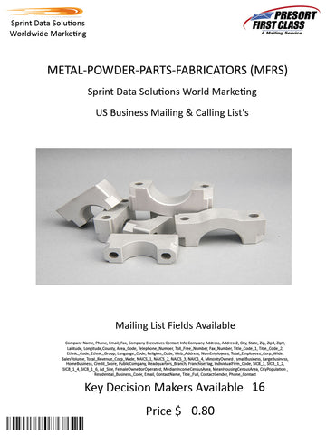 METAL-POWDER-PARTS-FABRICATORS (MFRS)