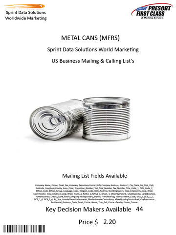 METAL CANS (MFRS)