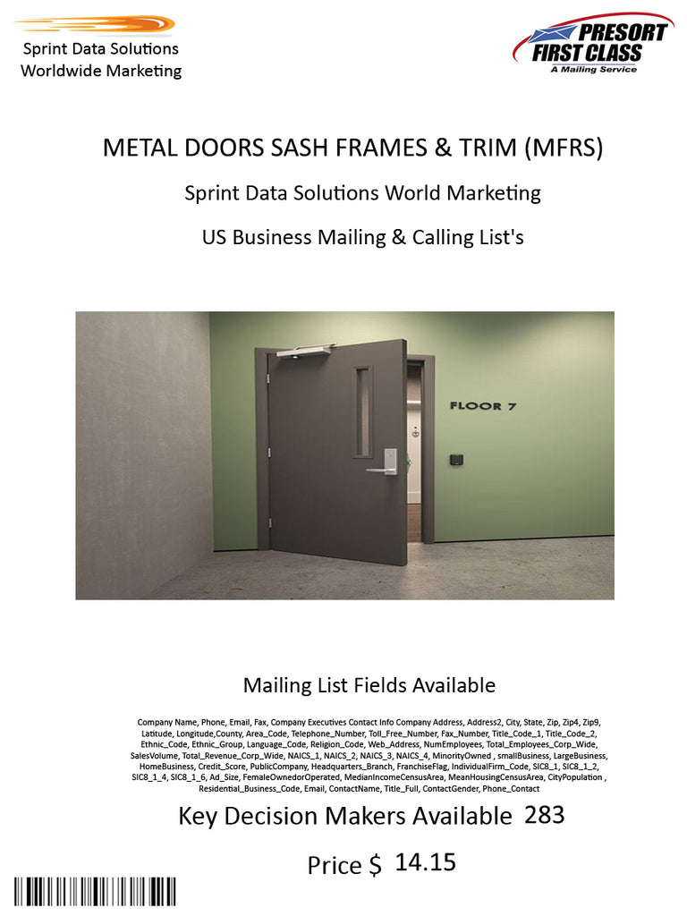 METAL DOORS SASH FRAMES & TRIM (MFRS)