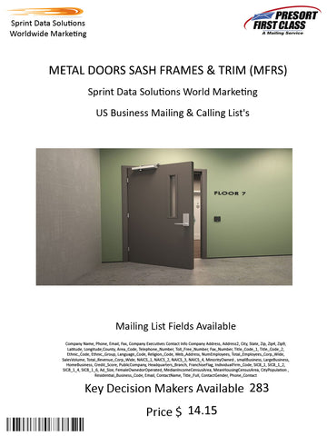 METAL DOORS SASH FRAMES & TRIM (MFRS)