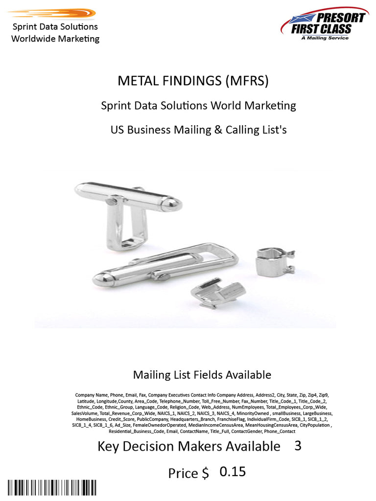 METAL FINDINGS (MFRS)