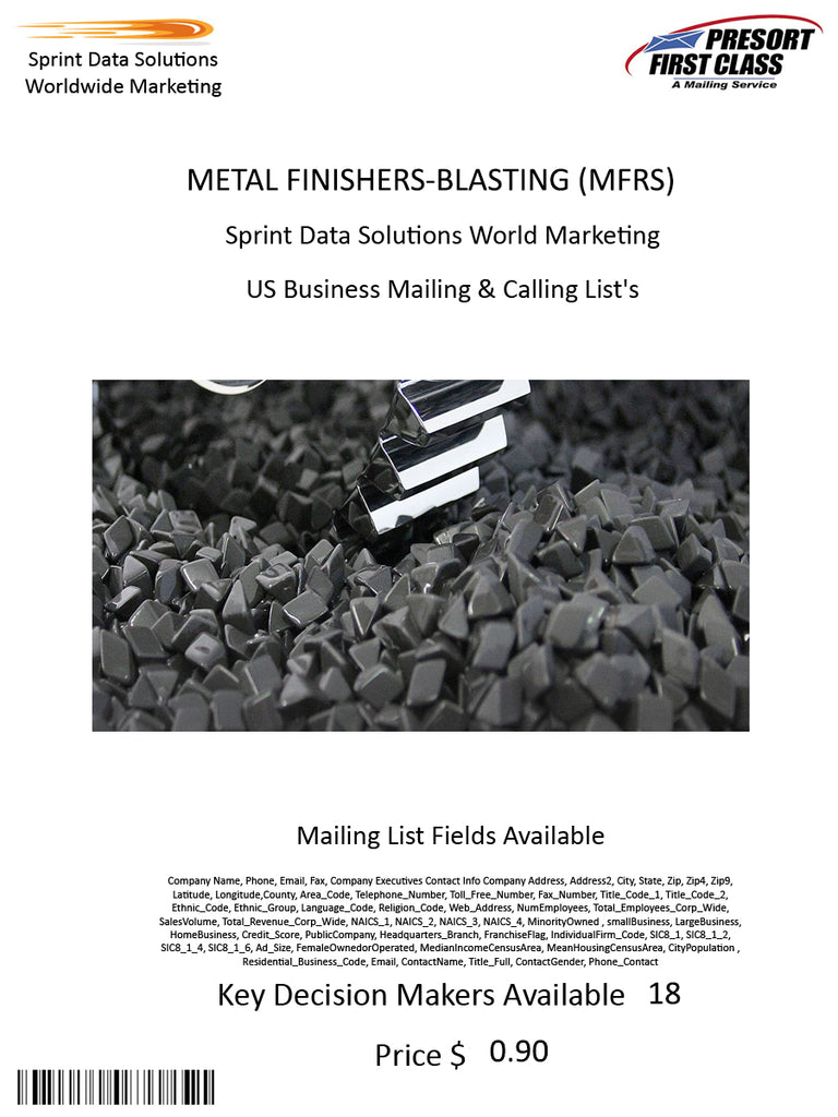 METAL FINISHERS-BLASTING (MFRS)