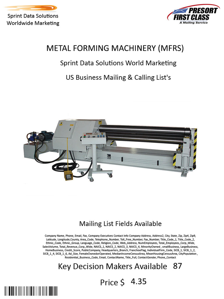 METAL FORMING MACHINERY (MFRS)