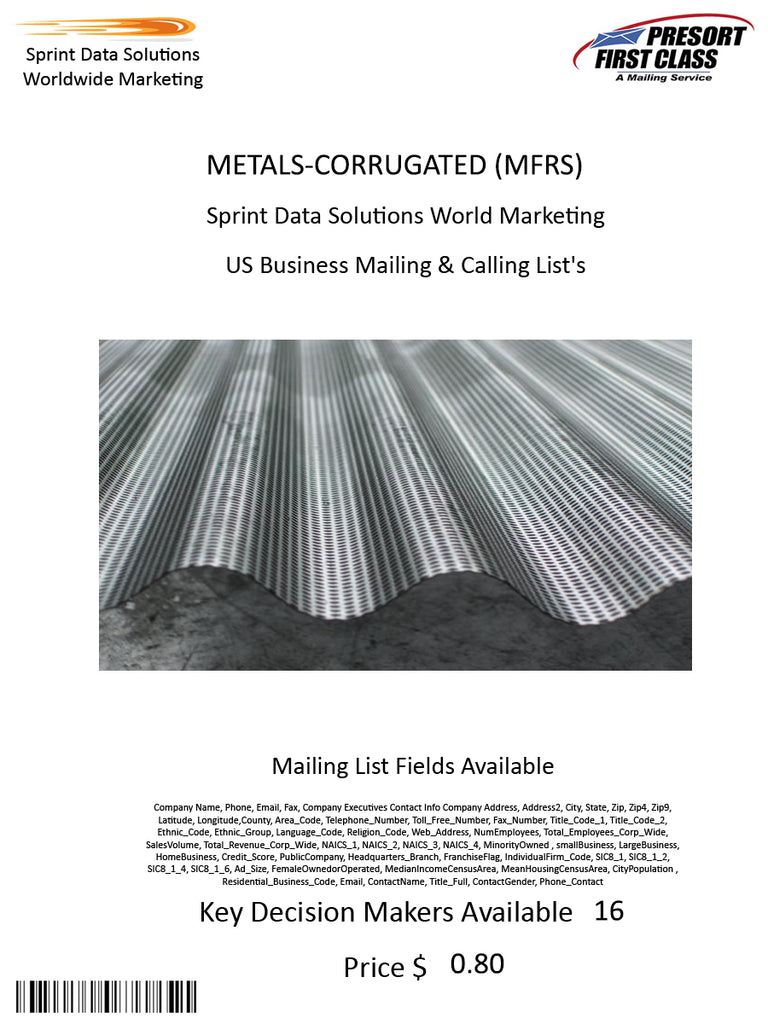 METALS-CORRUGATED (MFRS)