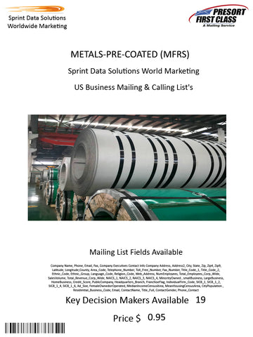 METALS-PRE-COATED (MFRS)